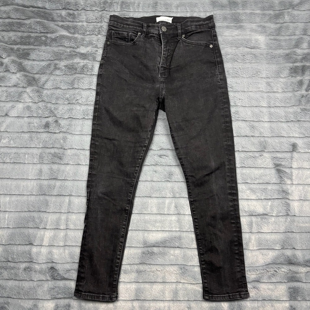 LOFT The Skinny Jeans Womens 8/29P Black High Rise Stretch Denim Petite